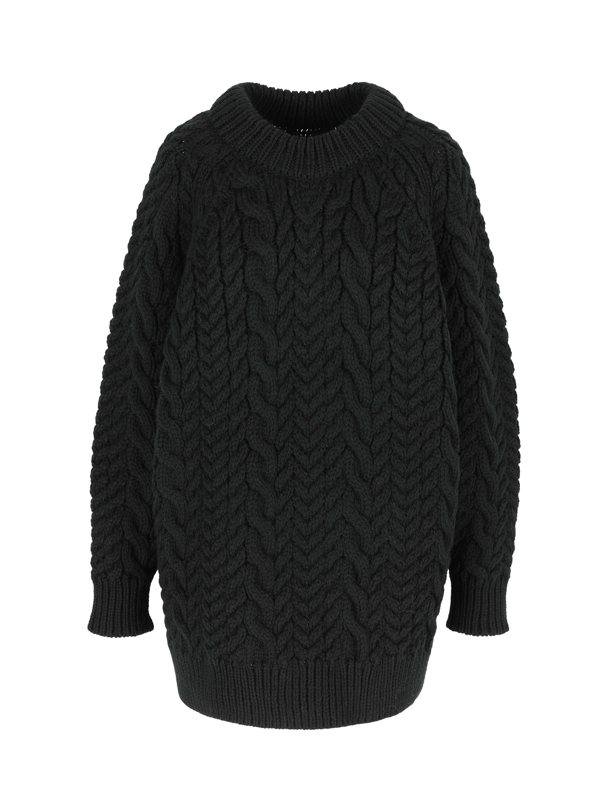 chunky crew neck black